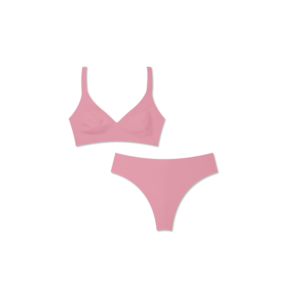 Women’s No Show Plunge Bralette + Thong Pack - Smooth Finish