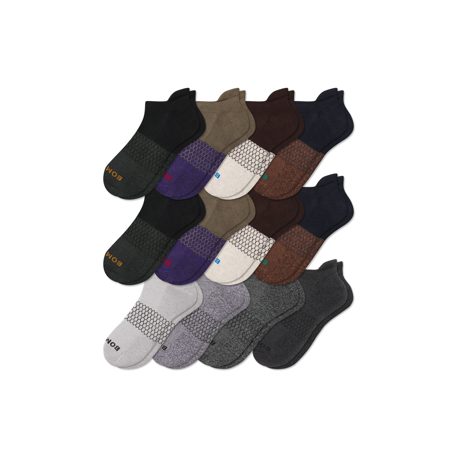 Men's Marl Ankle Sock 12-Pack - Espresso Shades Mix L