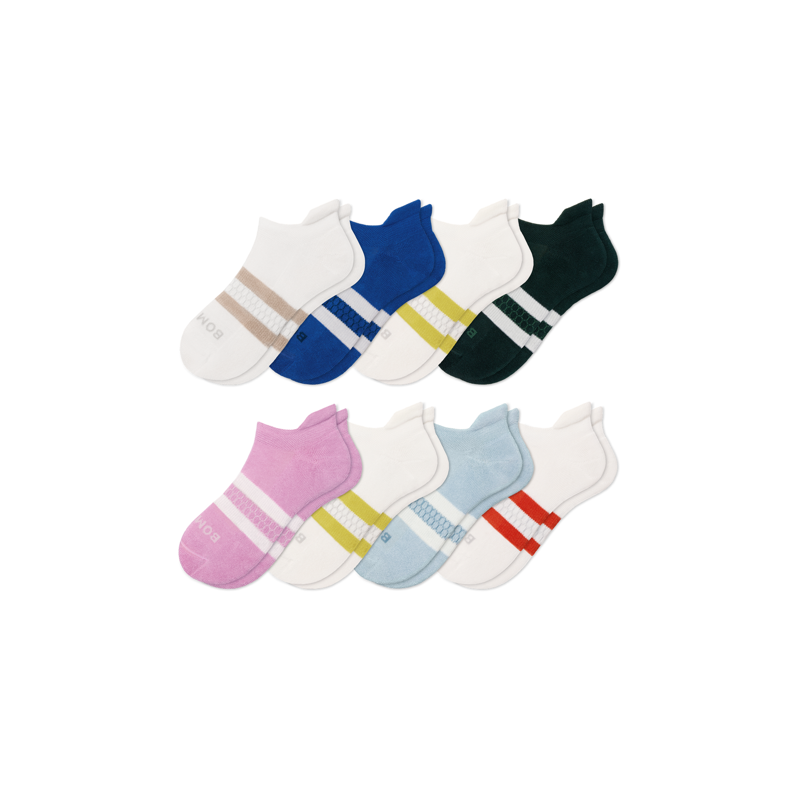 Youth Ankle Sock 8-Pack - Forest Pink Mix L