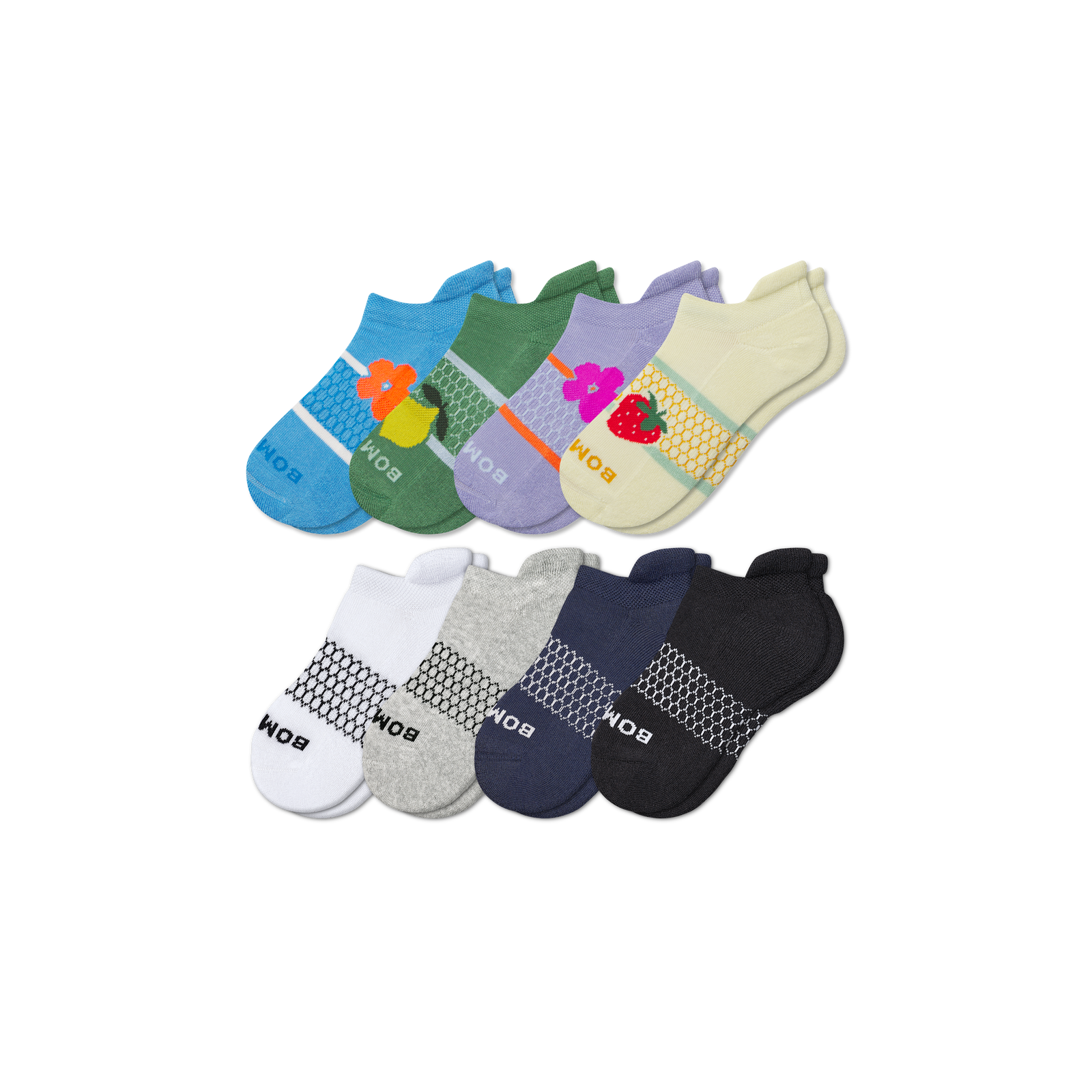 Youth Ankle Sock 8-Pack - fruity floral mix L