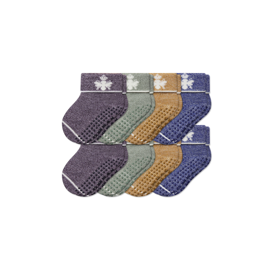 Baby Merino Wool Blend Gripper Calf Sock 8-Pack (6-12 Months) - Active Low Cut Step