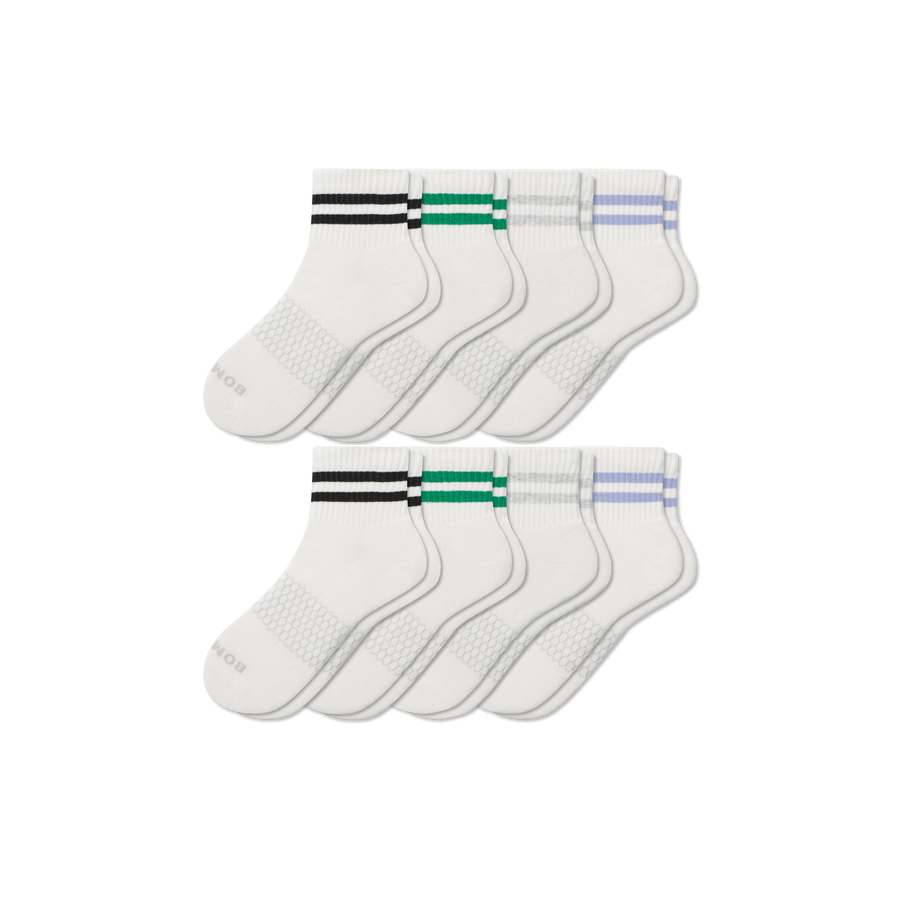 Men's Vintage Stripes Quarter Sock 8-Pack - Cushion Office Rotation