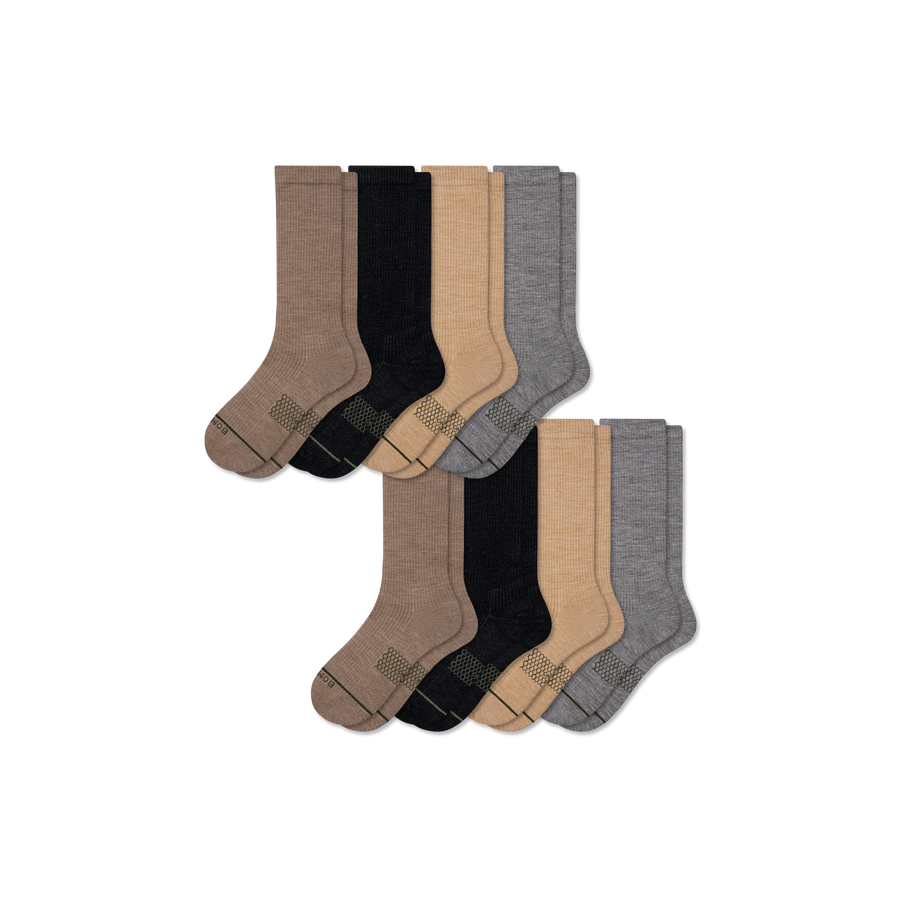 Men's Merino Wool Blend Modern Rib Calf Sock 8-Pack - Classic Low Cut Wear