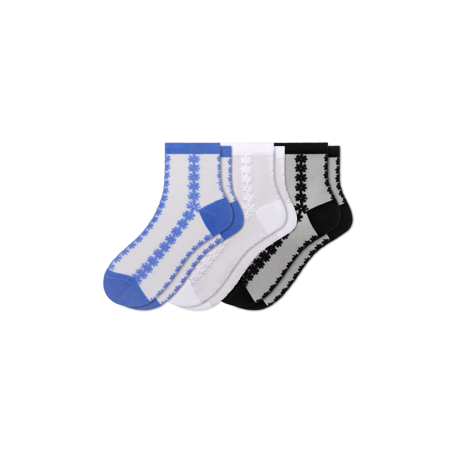 Women’s Sheer Quarter Sock 3-Pack - Steady Weekend Fit