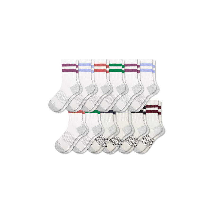 Men's Vintage Stripes Half Calf Sock 12-Pack - Steady School Comfort