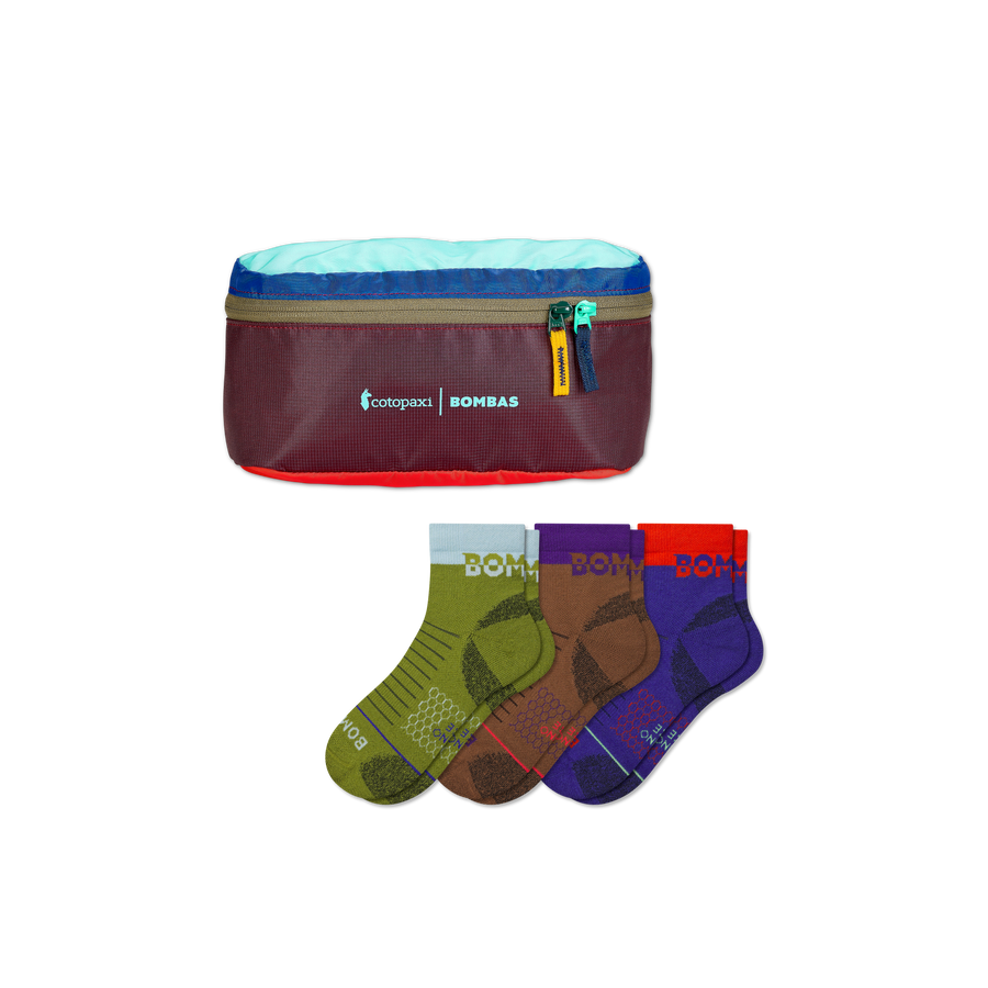 Women's Merino Wool Blend Hiking Quarter Sock 3-Pack & Cotopaxi Fanny Pack - Daily Stash