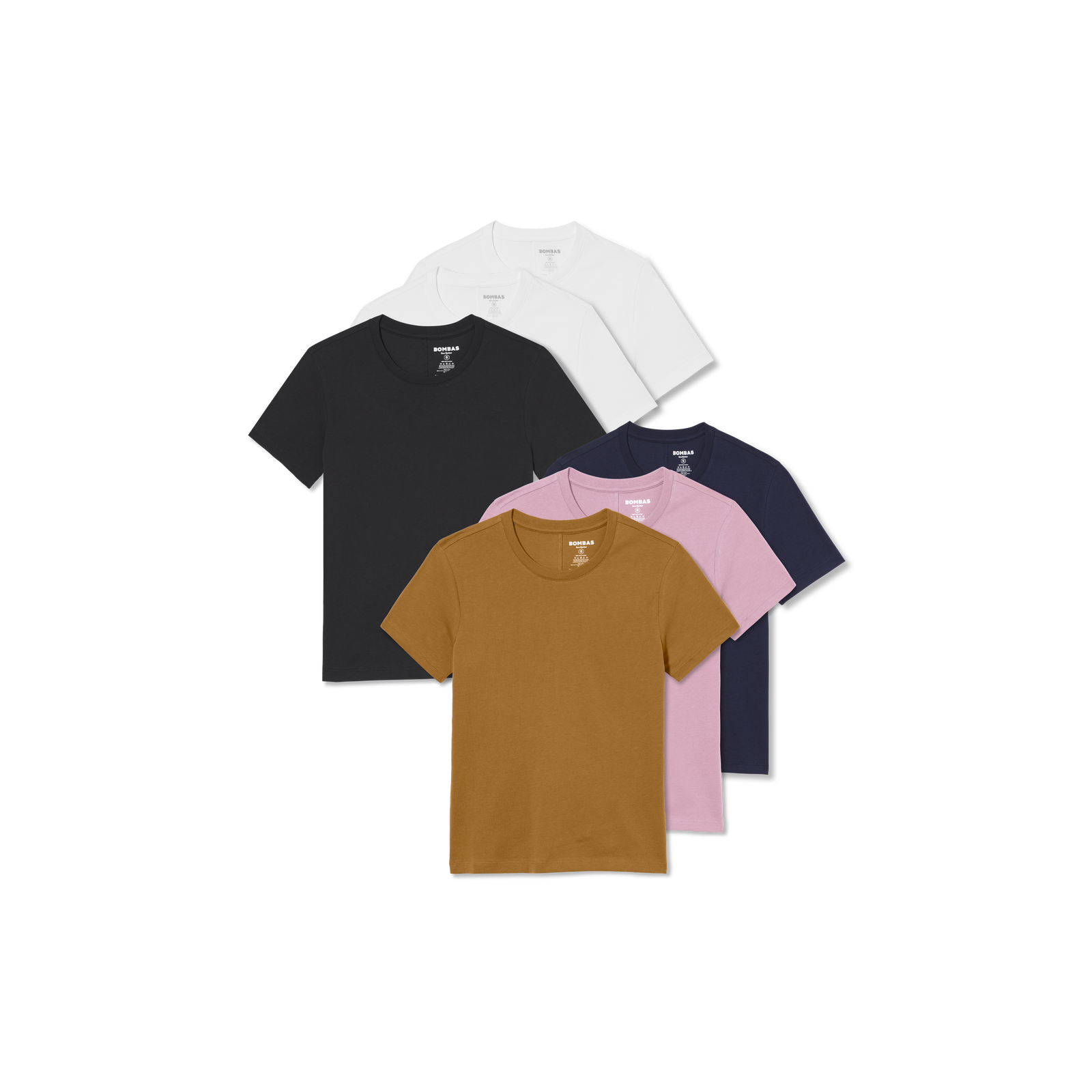 Women's Pima Cotton Slim Crew Neck T-Shirt 6-Pack - Mauve Canteen Core Mix L