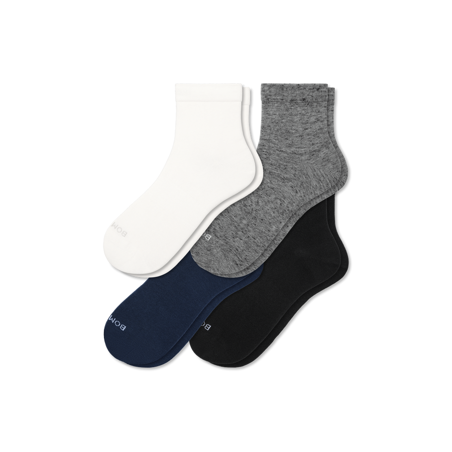 Women's Lightweight Quarter Sock 4-Pack - Soft Low Cut Comfort