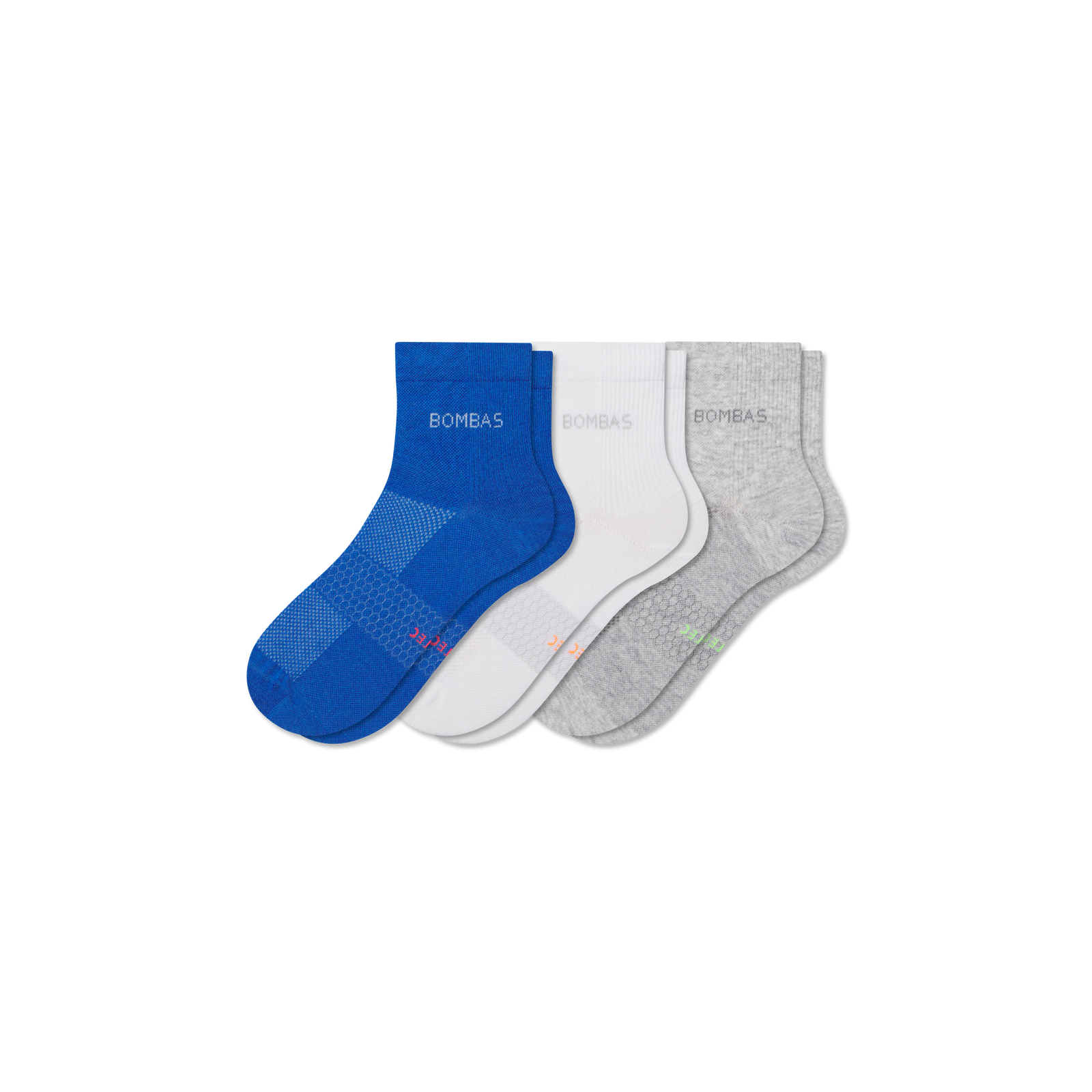Lightweight Athletic Quarter Sock 3-Pack - moon lagoon mix L