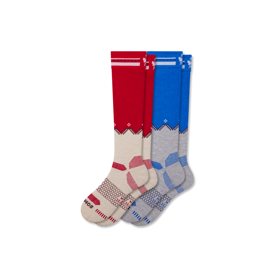 Men's Full-Cushion Merino Wool Blend Ski & Snowboard Sock 2-Pack - Trail Crew Cushion