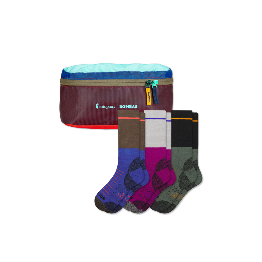 Men's Hiking Calf Sock 3-Pack & Cotopaxi Fanny Pack - Ready Packing Wrap