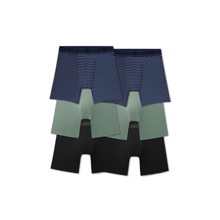 Men's Soft Flex Boxer Brief 6" 6-Pack - Stretch Layer Support