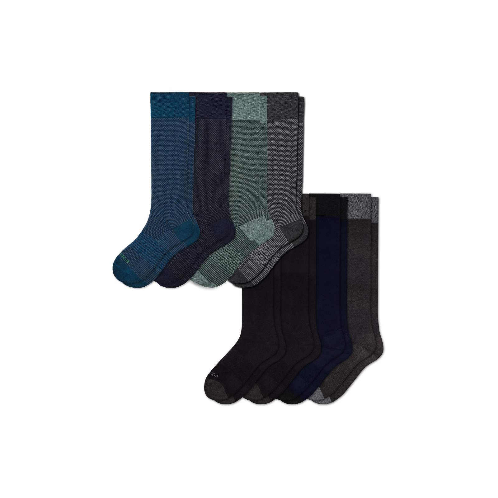 Men's Dress Knee High Sock 8-Pack - navy sapphire mix / xl