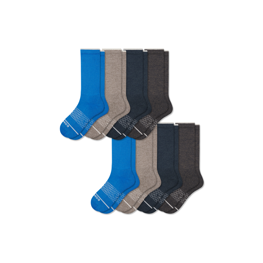 Men's Merino Wool Blend Calf Sock 8-Pack - Cushion Office Pair