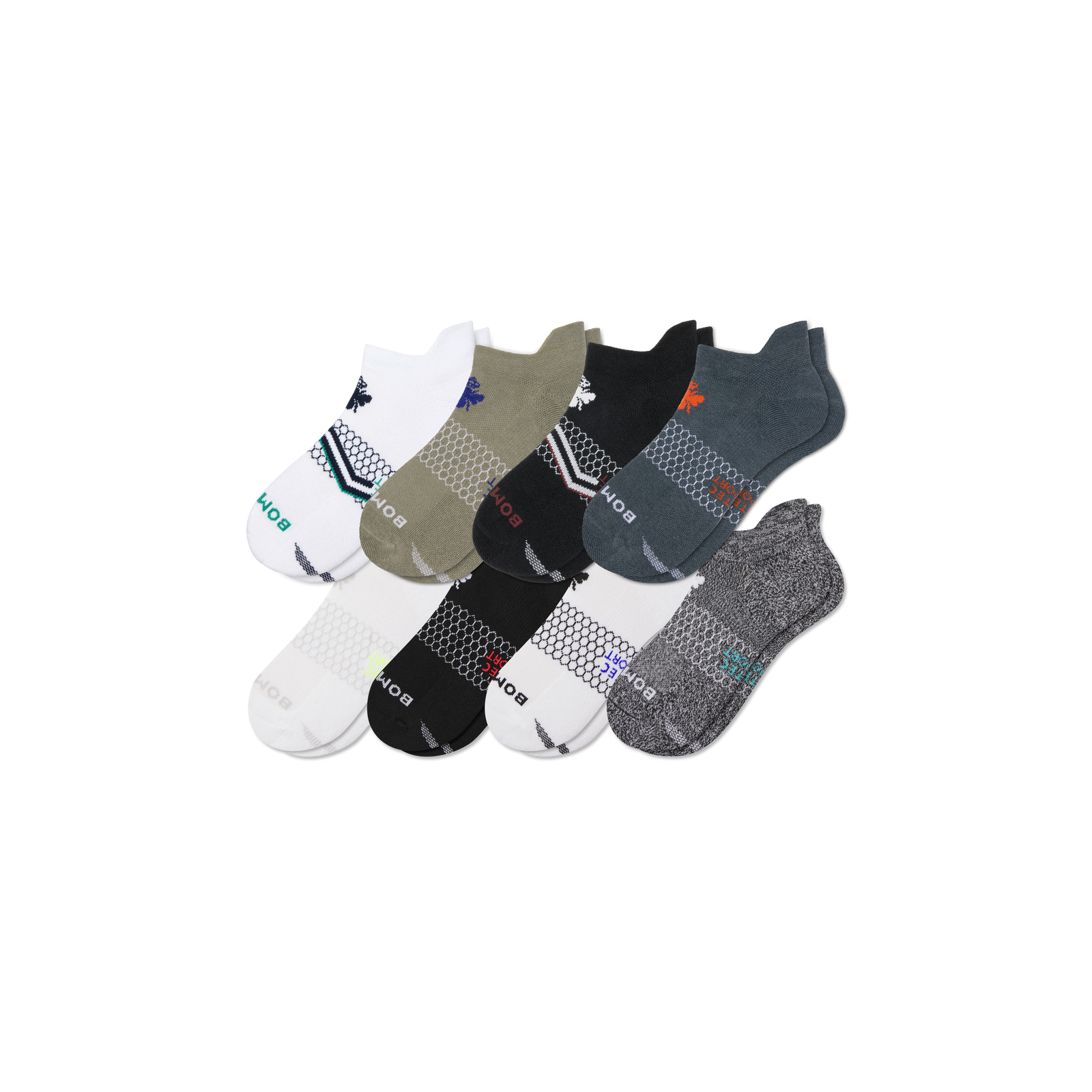 Men's All Sport Ankle Sock 8-Pack - pebble core mix L