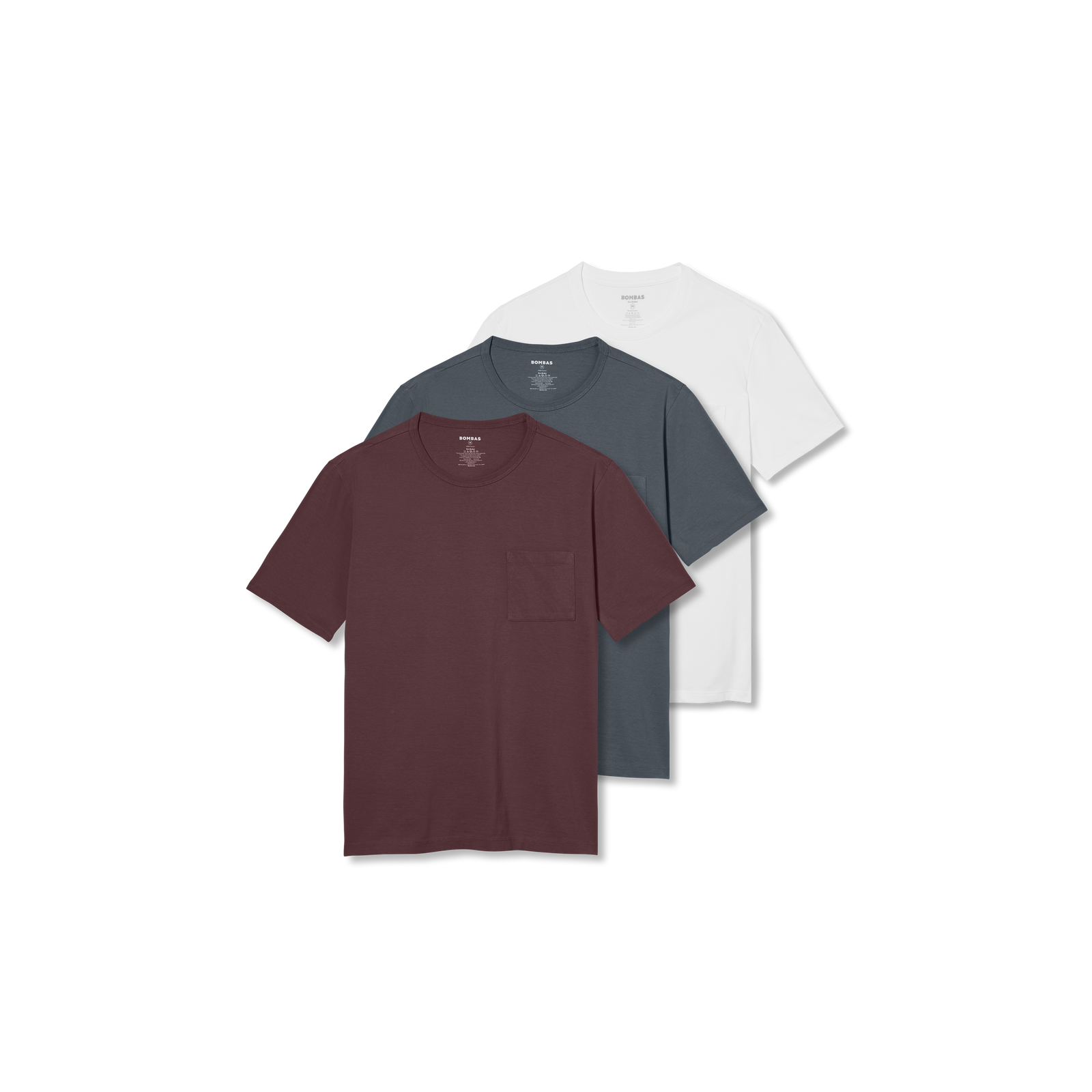 Premium Weight Pocket Crew Neck T-Shirt 3-Pack - Pebble Mahogany White Mix L