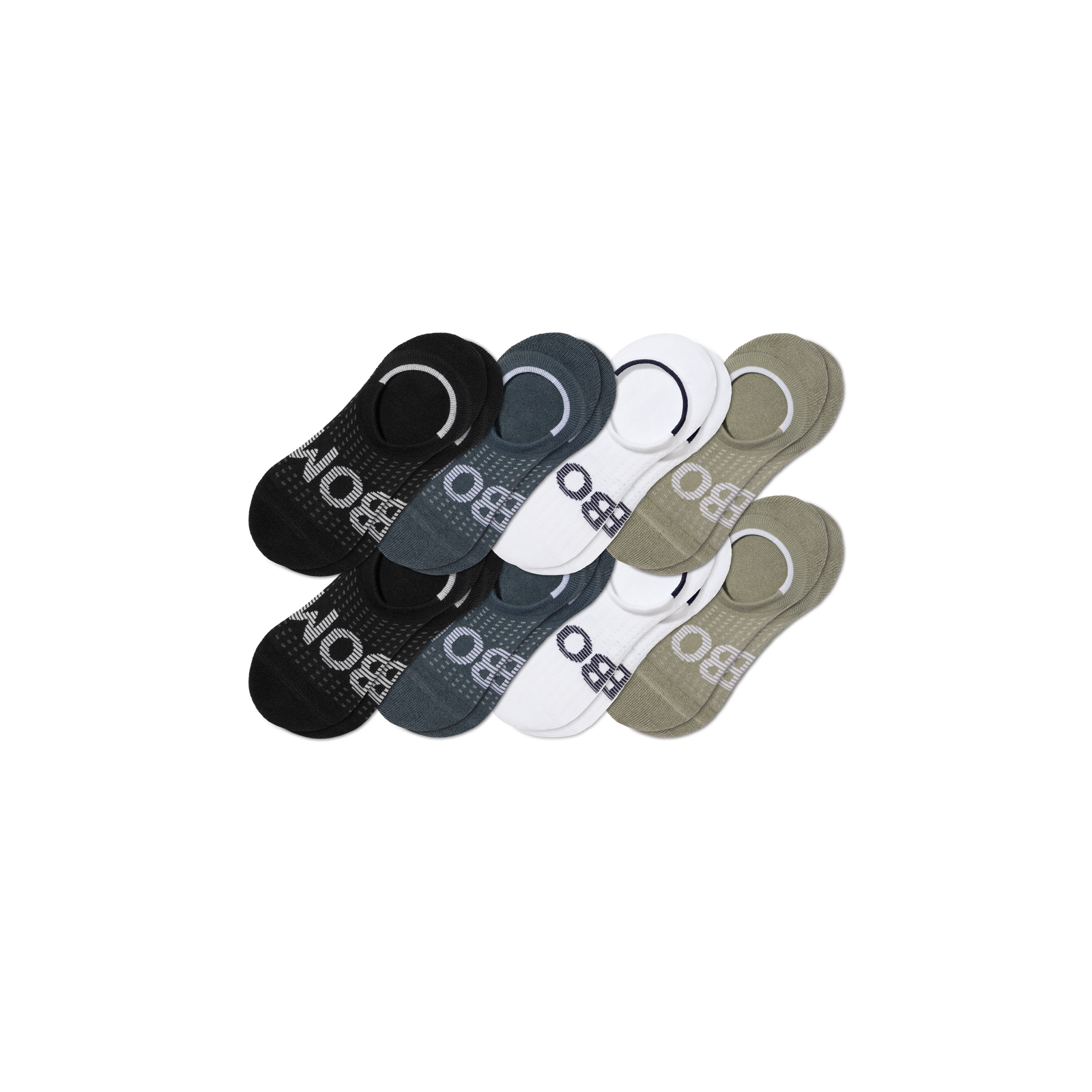 Men's All Sport Cushioned No Show Sock 8-Pack - pebble sage mix L