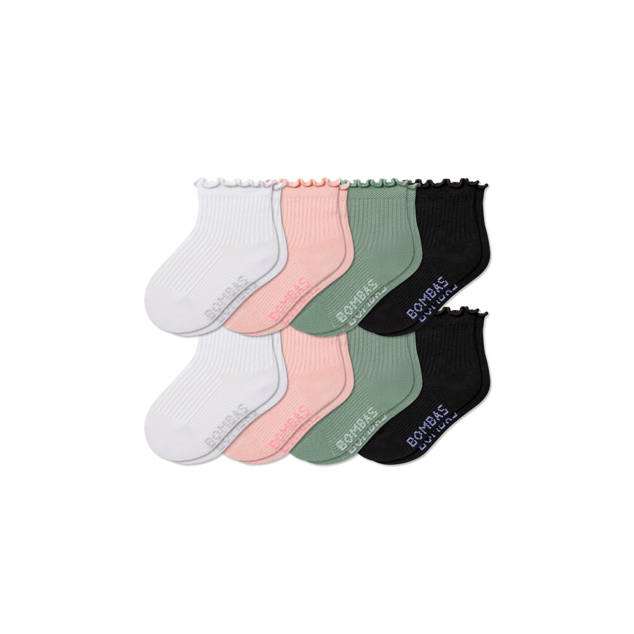 Toddler Ruffle Rib Calf Sock 8-Pack - Trail School Comfort