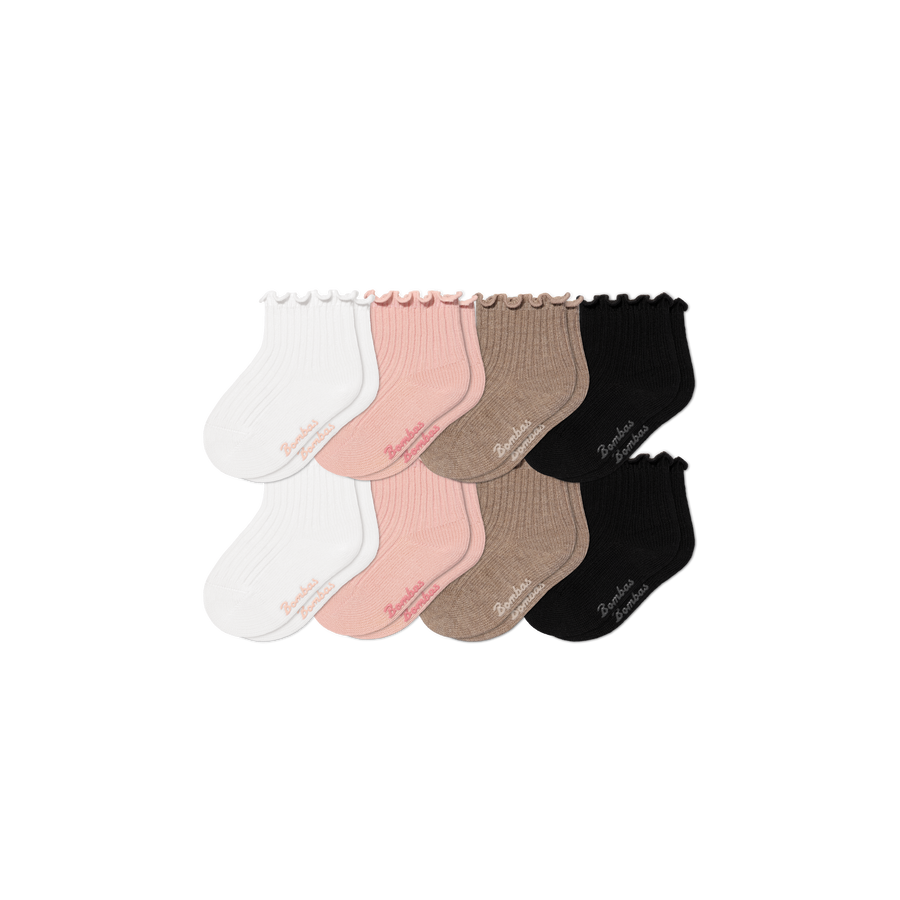 Baby Ruffle Rib Calf Sock 8-Pack (0-6 Months) - Active Low Cut Support