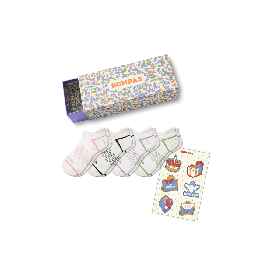 Women's Confetti Ankle Sock 4-Pack Gift Box - Fresh Weekend Wrap