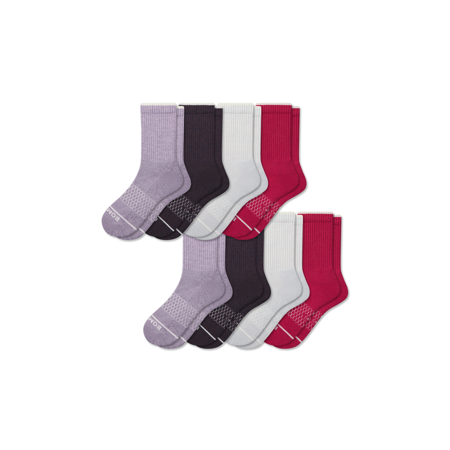 Women's Merino Wool Blend Half Calf Sock 8-Pack - Studio Cushion