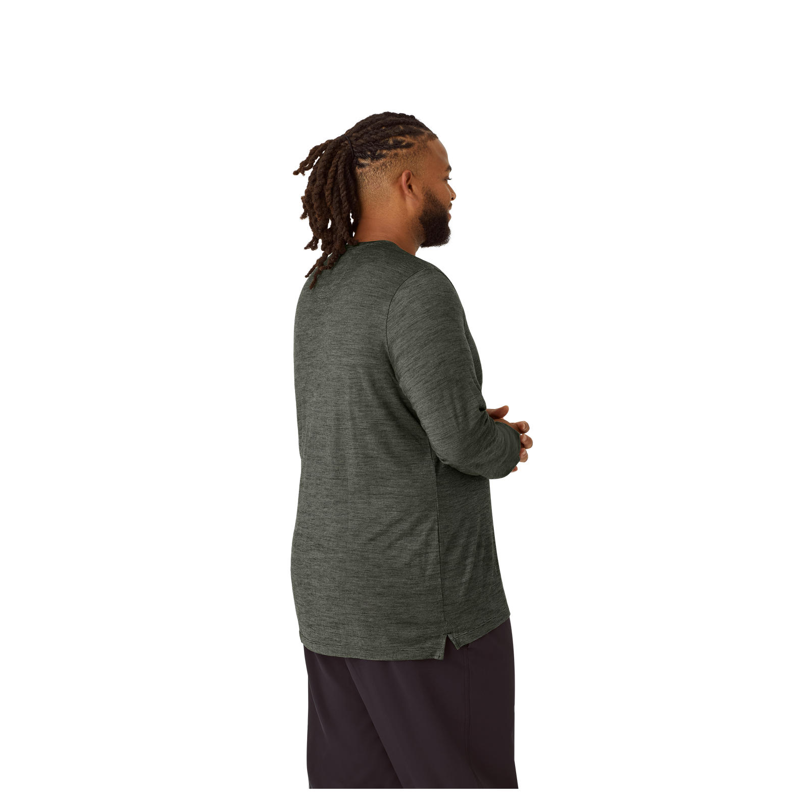 Merino Wool Crew Neck Long Sleeve T-Shirt Raw Umber MO3