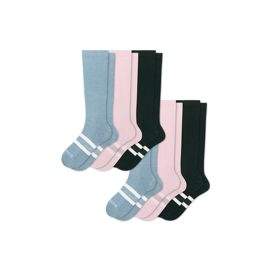 Women's Everyday Compression Knee High Sock 6-Pack (15-20mmHg) - Sport Daily Relief