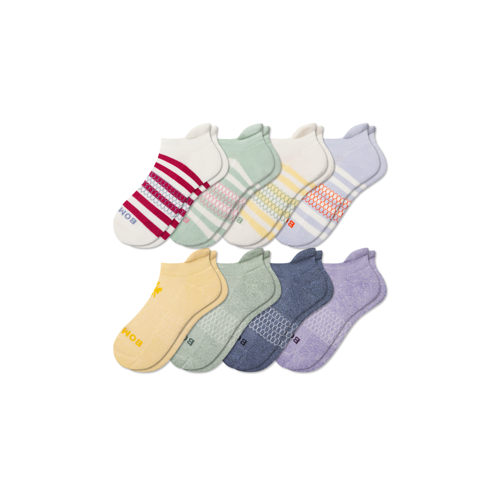 Youth Ankle Sock 8-Pack - Sage Blue Mix L