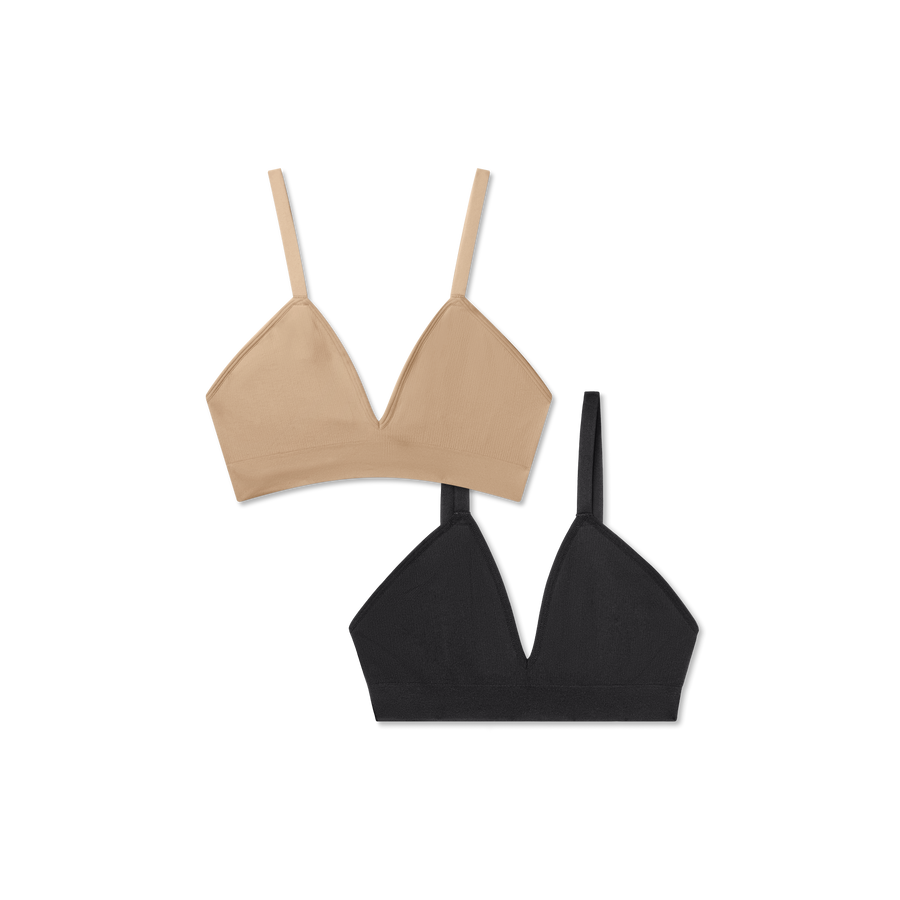 Women's Seamless Triangle Bralette 2-Pack - Soft Weekend Fit