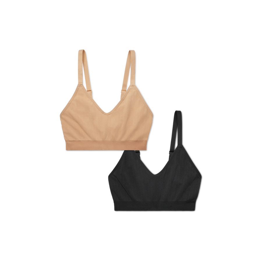 Women's Seamless Scoop Bralette 2-Pack - Daily Weekend Hold