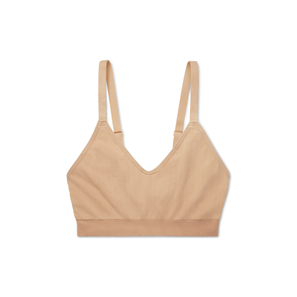 Ribbed Seamless Bralette Sandcastle L