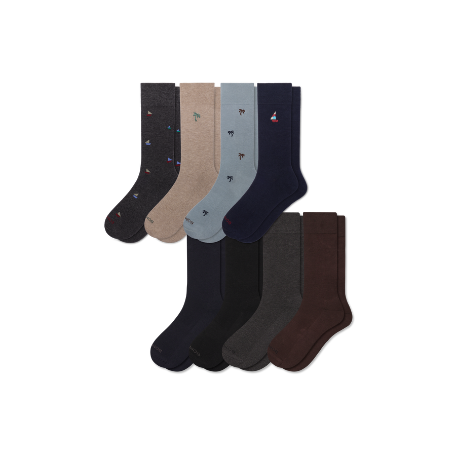 Men's Dress Calf Sock 8-Pack - Light Everyday Rotation