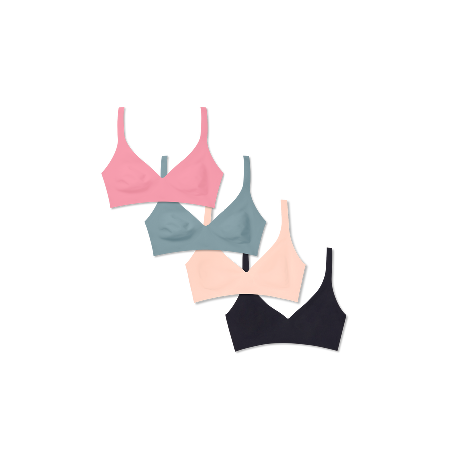 Women’s No Show Plunge Bralette 4-Pack - Easy Shape
