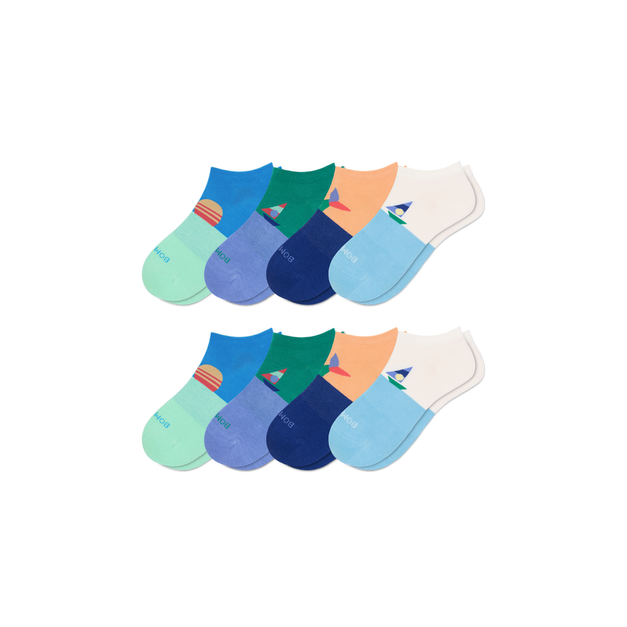 Youth Lightweight Ankle Sock 8-Pack - Outdoor Hike Comfort
