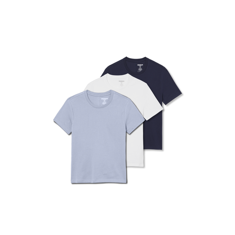 Women's Pima Cotton Slim Crew Neck T-Shirt 3-Pack - Weekend Wear