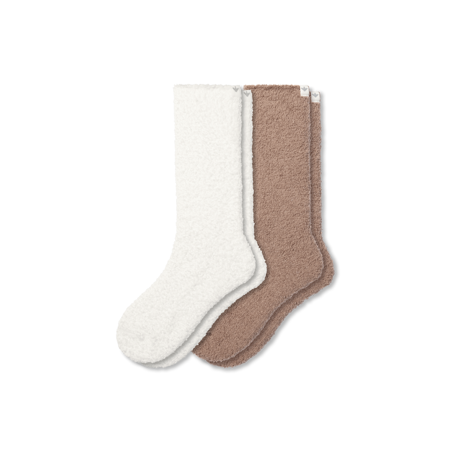 Women's Fuzzy Sock 2-Pack - Breathable Ankle Move
