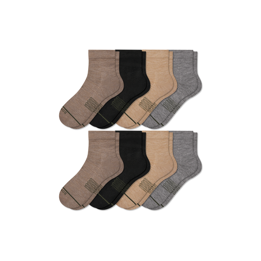 Men's Merino Wool Blend Modern Rib Quarter Sock 8-Pack - Weekend Fit
