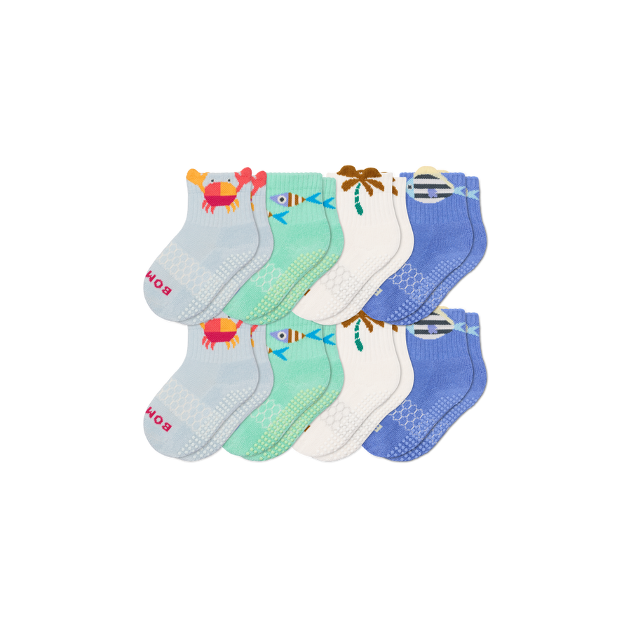 Toddler Gripper Calf Sock 8-Pack - Modern Lounge Comfort