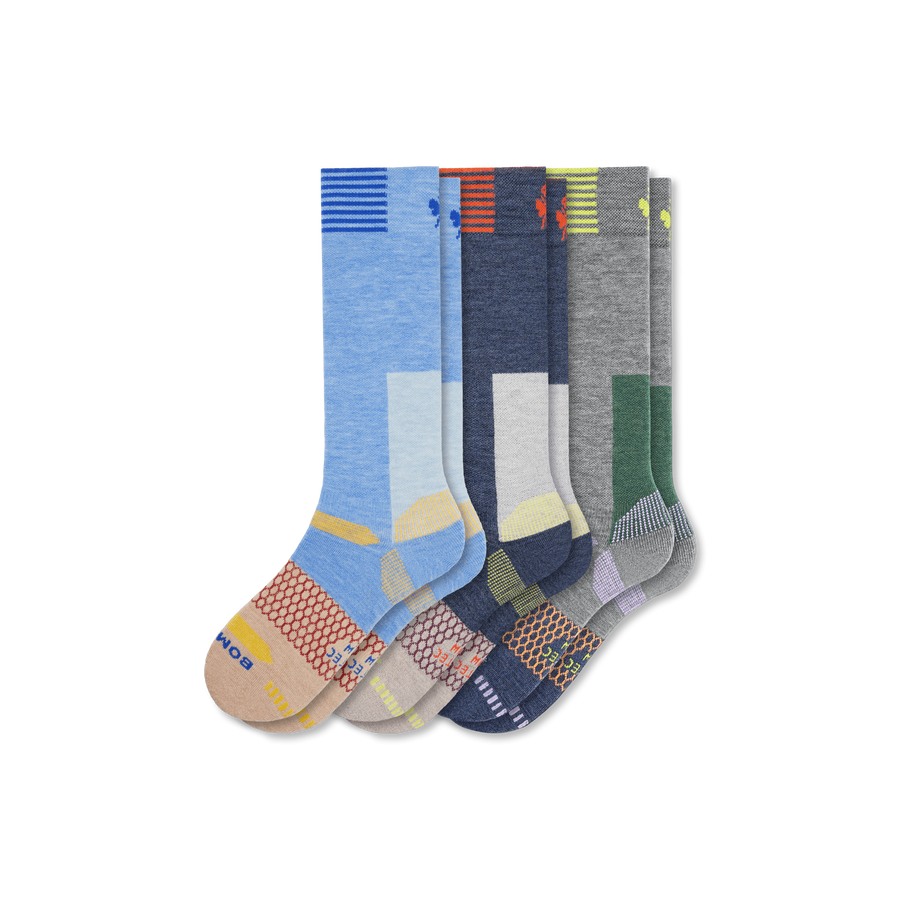 Women's Full-Cushion Merino Wool Blend Ski & Snowboard Sock 3-Pack - Modern Trail Pair
