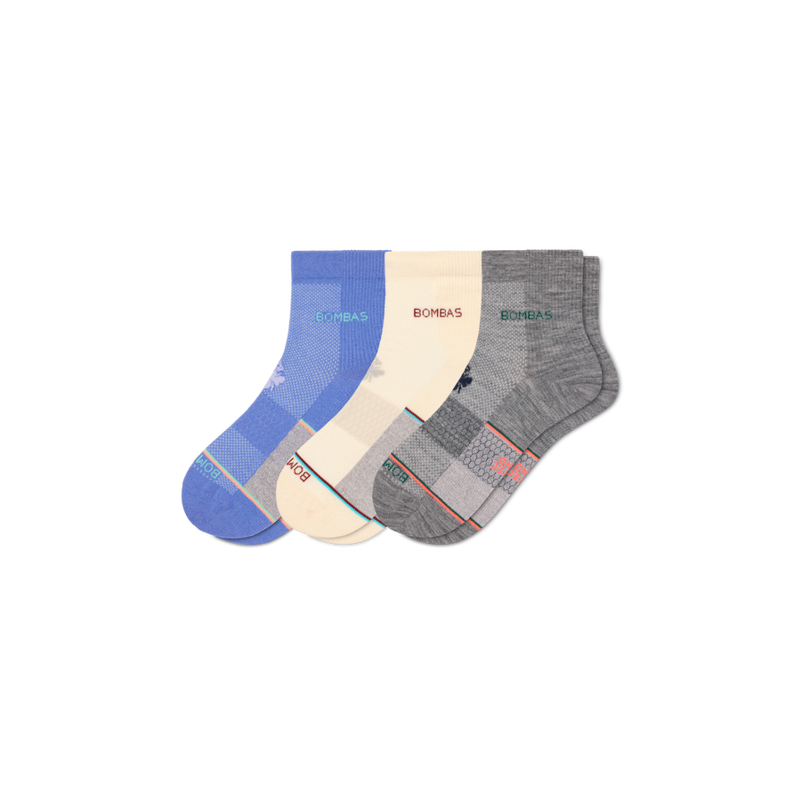 Women's UltraLite Sport Merino Wool Blend Quarter Sock 3-Pack - Everyday Recovery Step