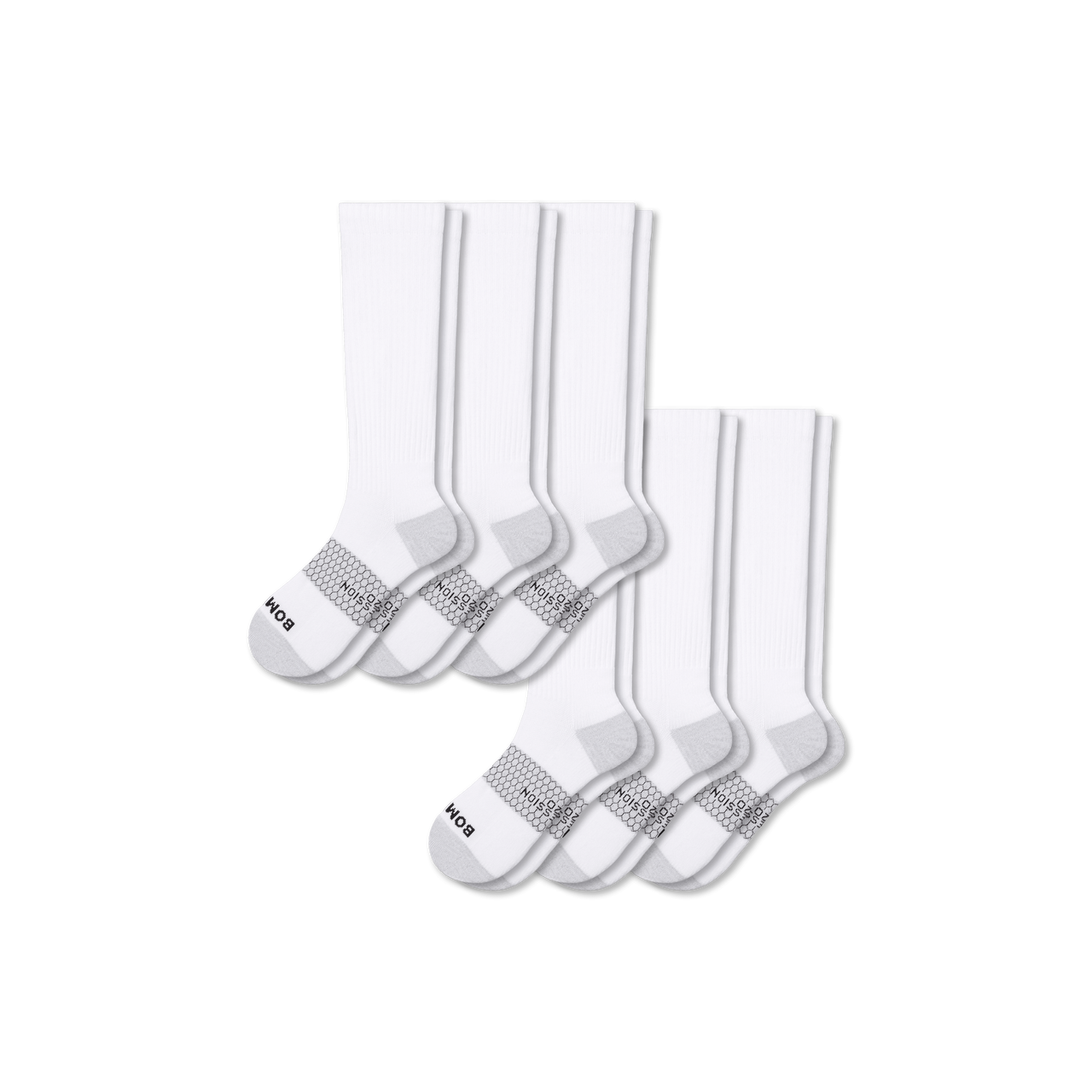 Everyday Compression Sock 6-Pack (15-20mmHg) - Bright White L