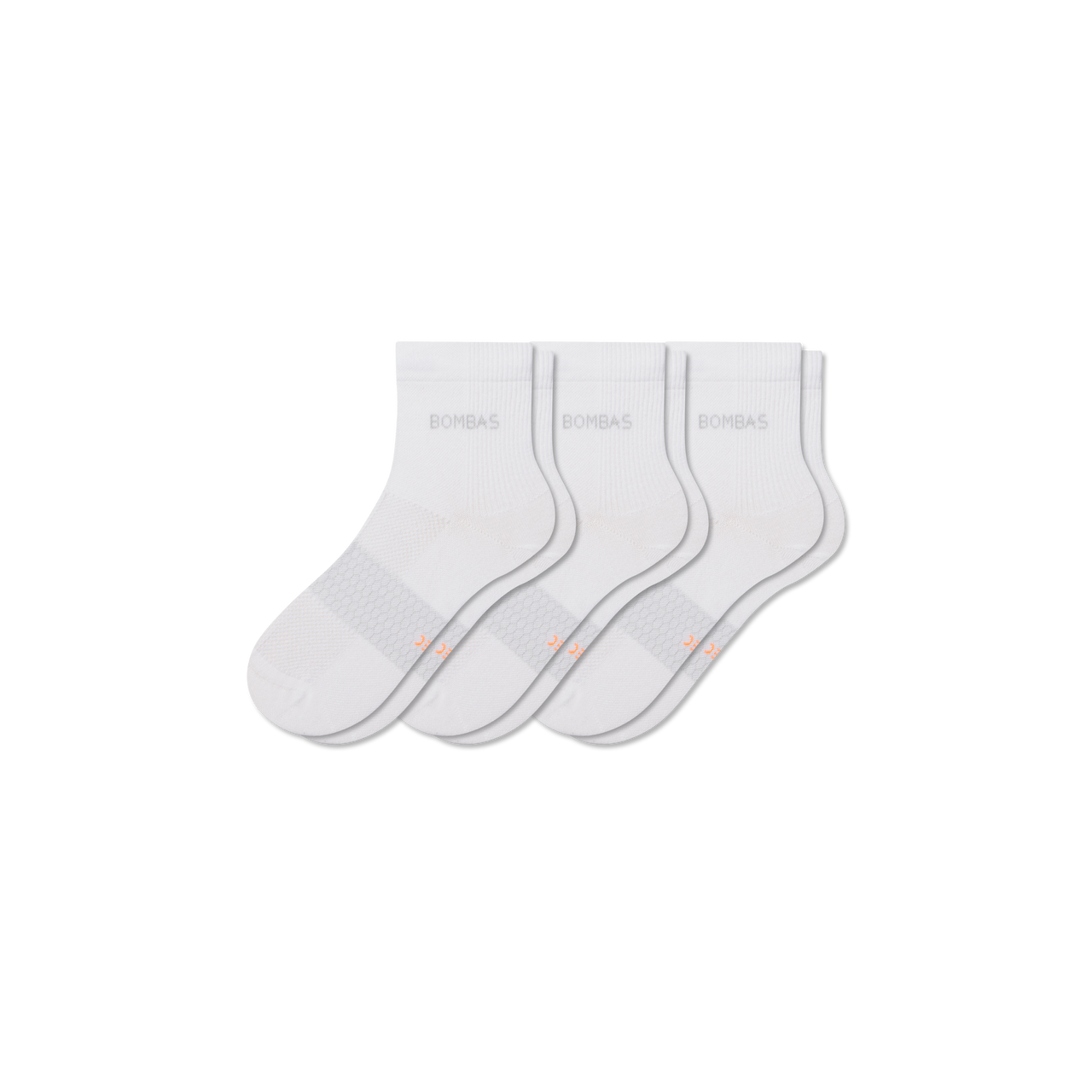 Lightweight Athletic Quarter Sock 3-Pack - white mix L