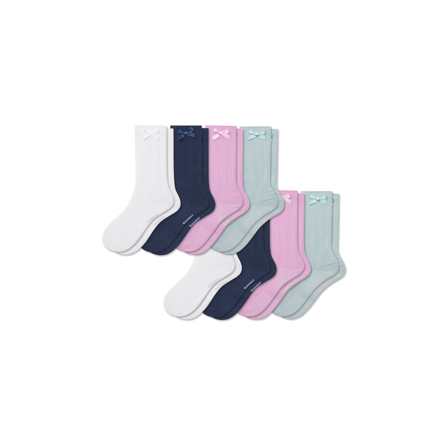 Youth Textured Bow Calf Sock 8-Pack - Weekend Trail Wear