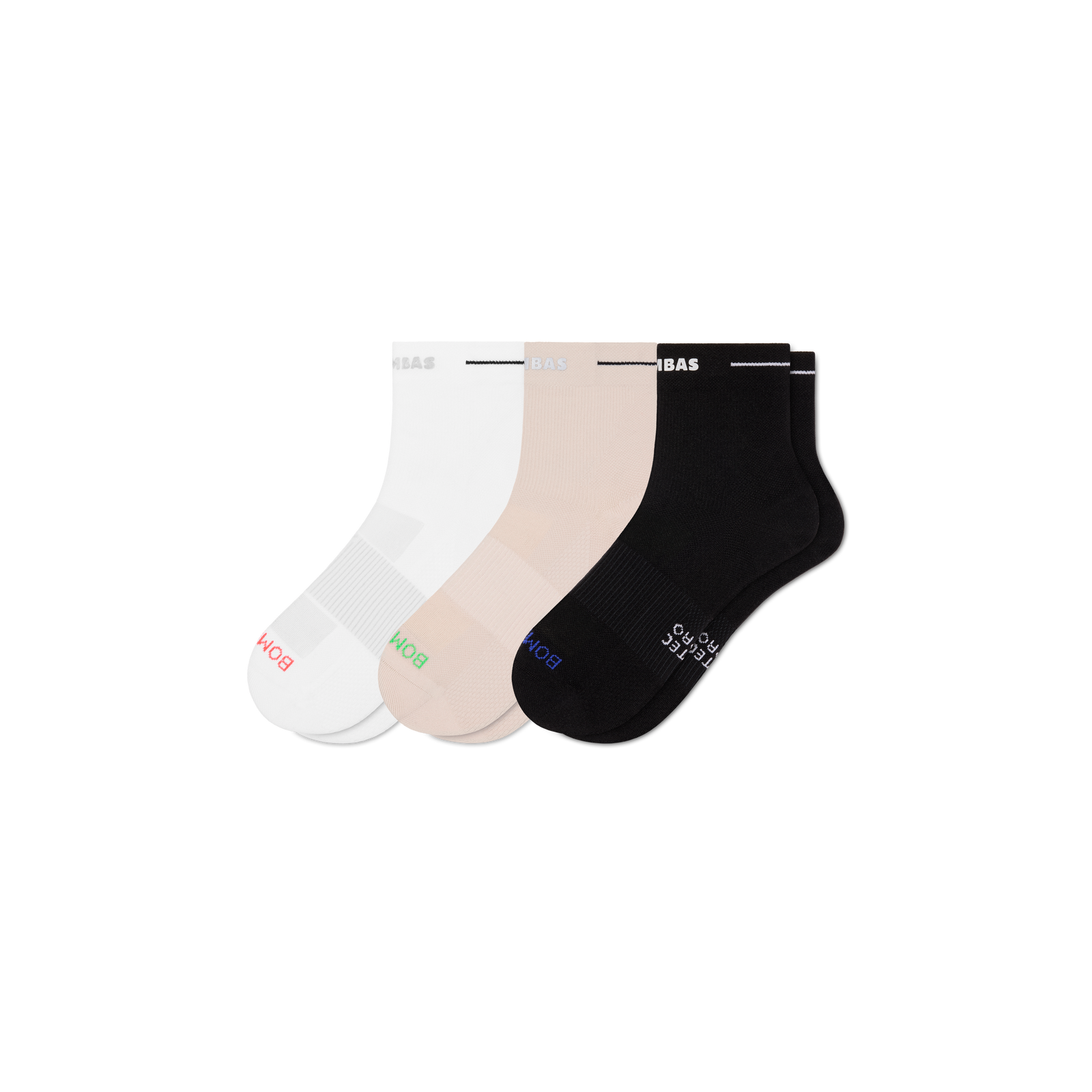 Women's RunPro Quarter Sock 3-Pack - white pebble mix L